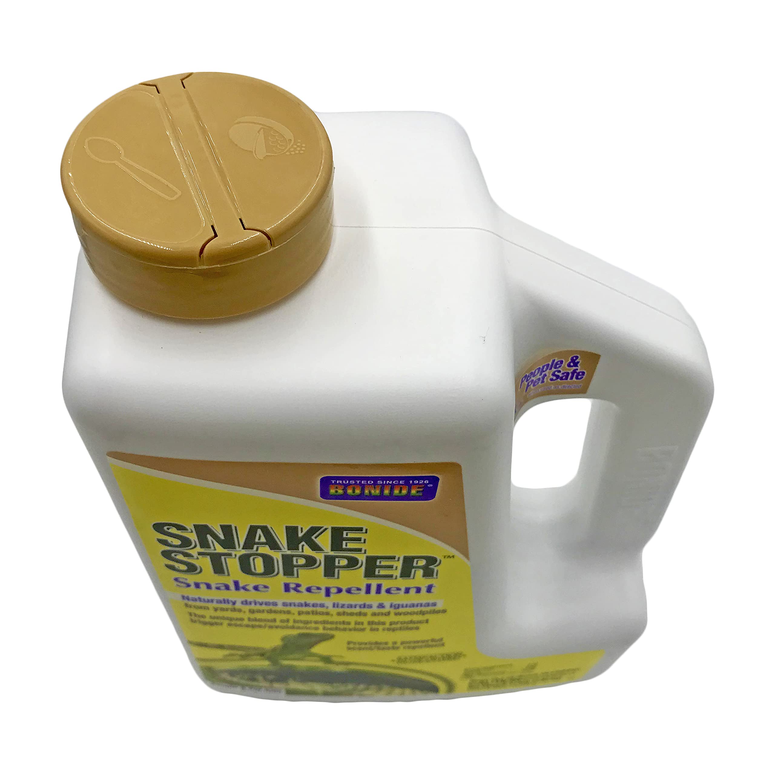Bonide Snake Stopper garden safety visual shows natural reptile deterrent in action