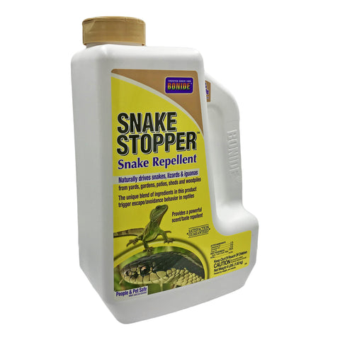 Bonide Snake Stopper yard application spot provides perimeter deterrence for gardens