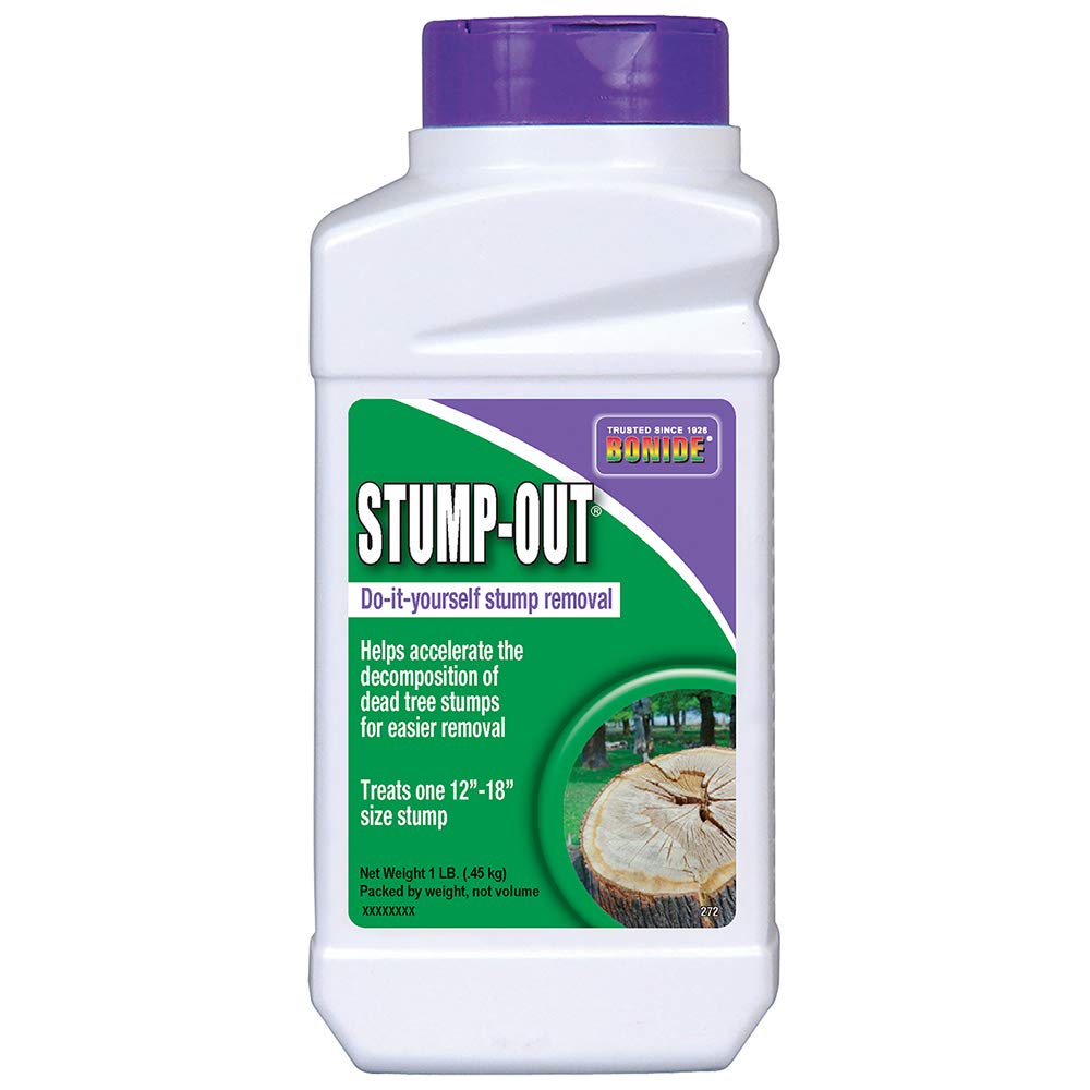 Bonide Stump-Out granules pack ready for use to speed stump decay