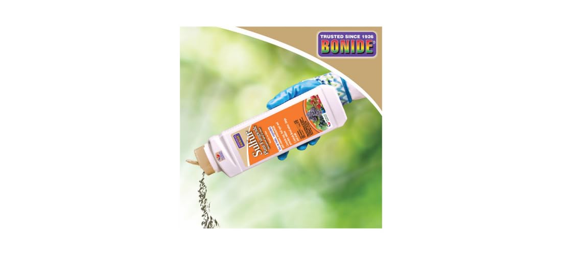Organic-approved Bonide sulfur fungicide label for sustainable gardening.