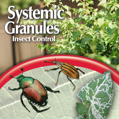 Bonide systemic granules absorb through roots to protect foliage.