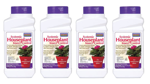 Bonide systemic houseplant insect control granules applied to soil provide eight weeks of protection