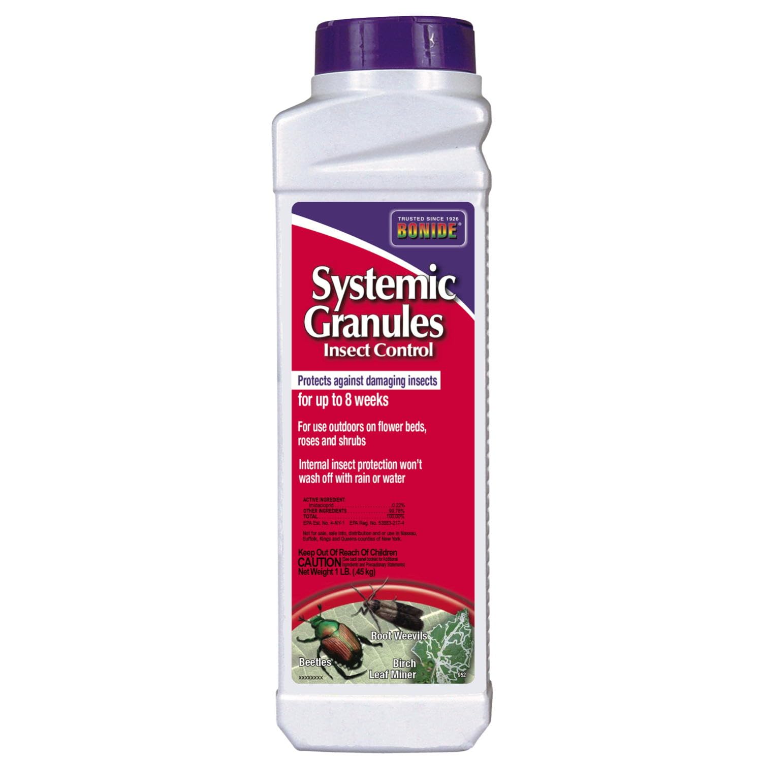 Bonide Systemic Insect Control granules, top view, ready-to-use for outdoor plants