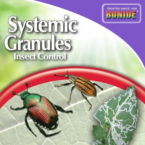 Bonide Systemic Insect Control being used outdoors around plants