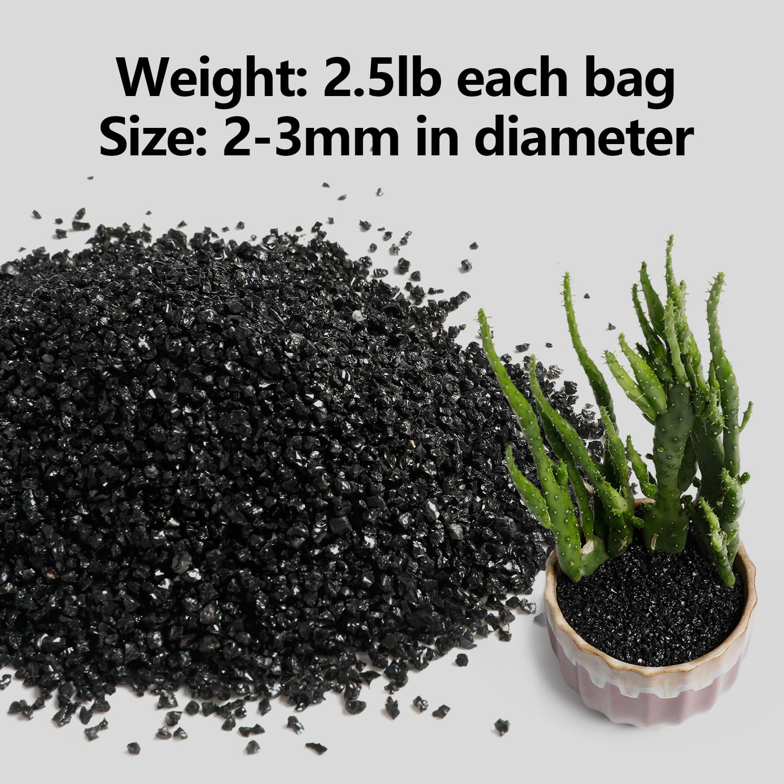 Boniosz black sand fairy garden layer demonstrates vibrant mini landscape accents.