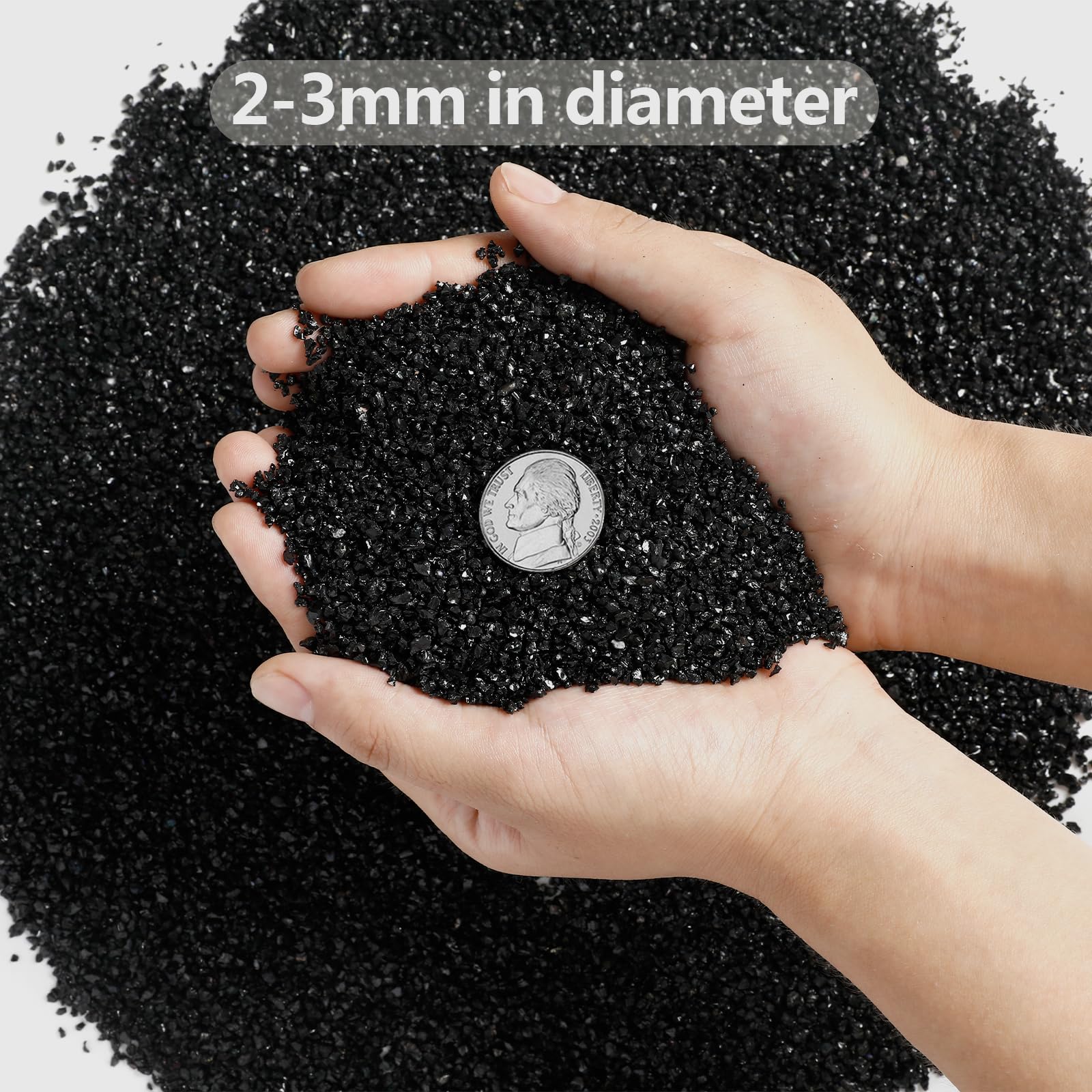 Boniosz black gravel layers improve drainage in terrariums.