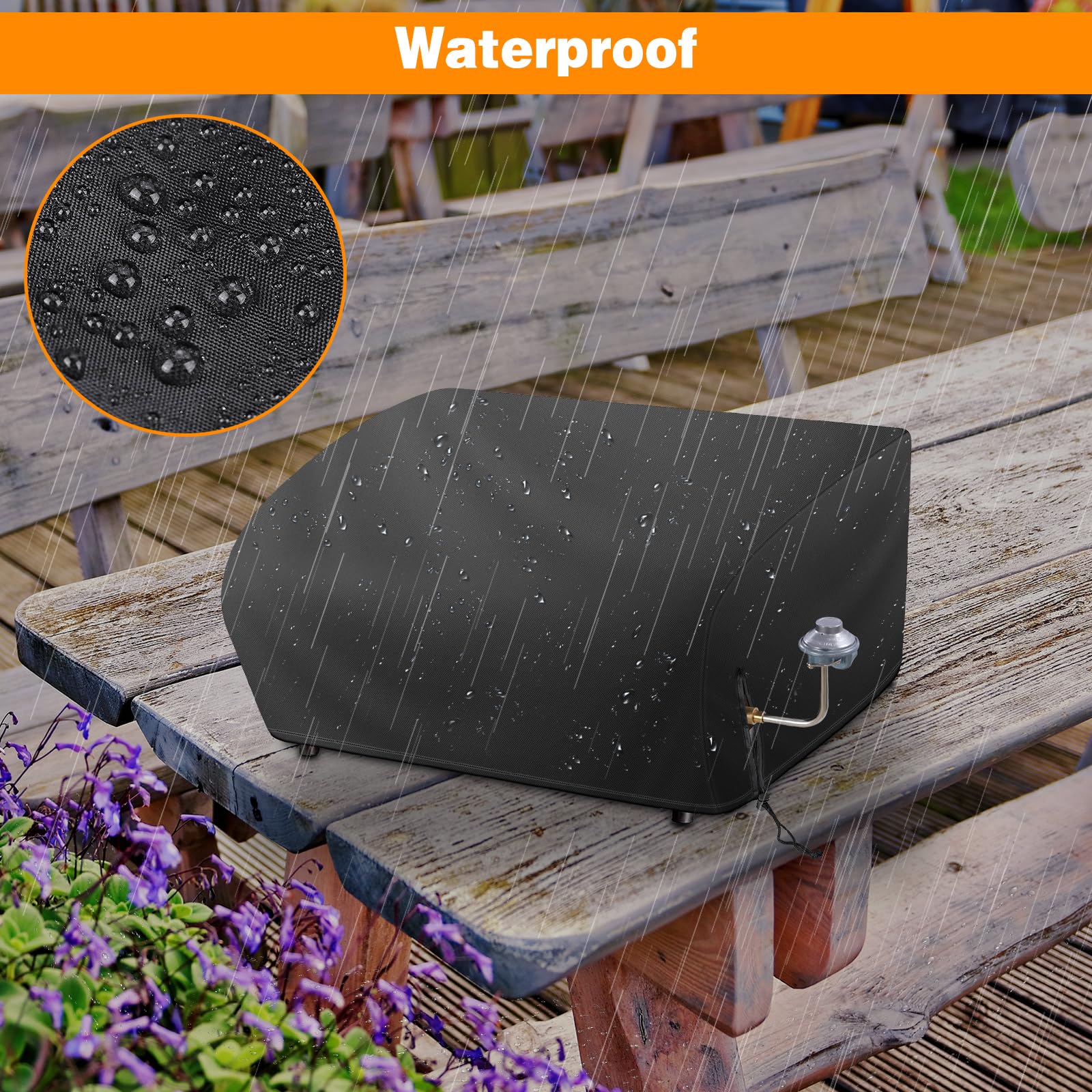 Bonnary waterproof protection keeps grill dry in rain scenes.