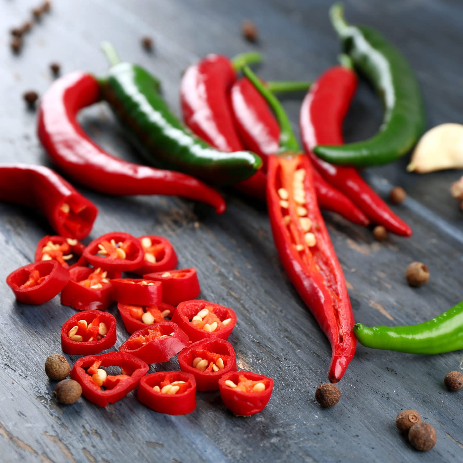 Bonnie Plants Hot Cayenne peppers close-up, vivid red fruits ready for sauces and drying.