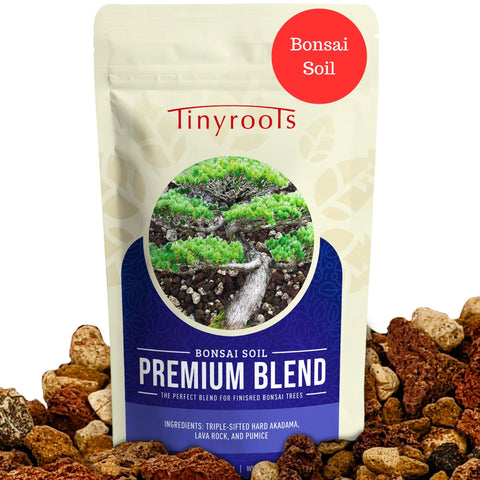 Bonsai Outlet Tinyroots soil bag closeup highlights rich texture for root health