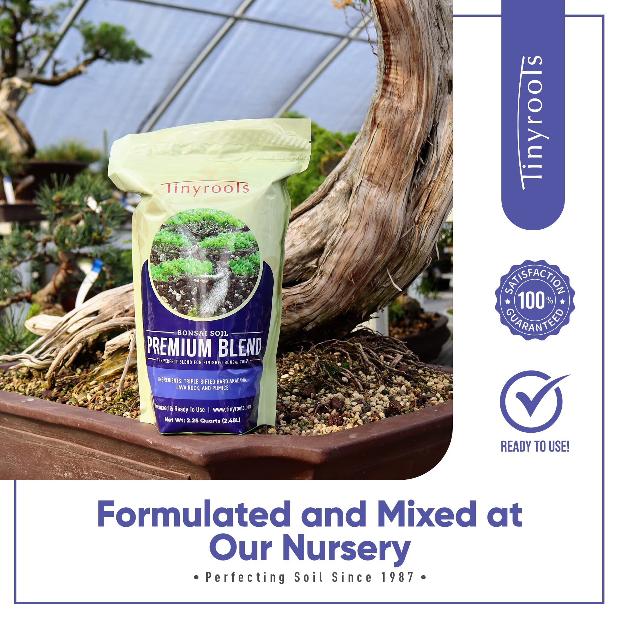 Tinyroots soil bag open and close shows ready-to-use resealable packaging