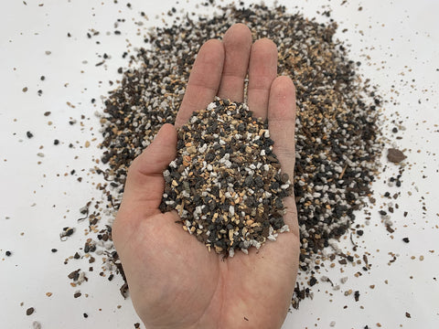 Close-up of bonsai soil pour highlighting ready-to-use micro mix benefits.