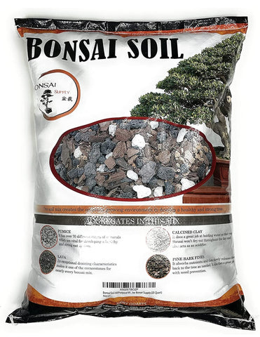The Bonsai Supply 20qt bonsai soil pack, ready to use for repotting.