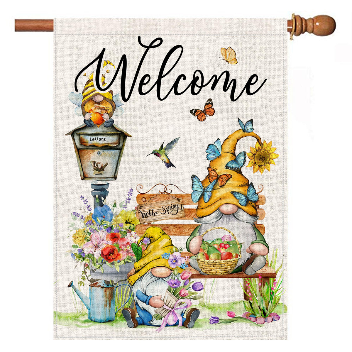 Bonsai Tree Spring Flag with double-sided floral design for welcoming outdoor spaces