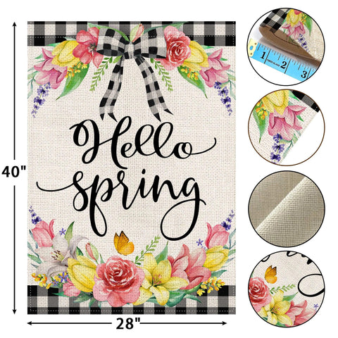 Bonsai Tree Spring House Flag 28x40 back design mirrors front for full-yard visibility.