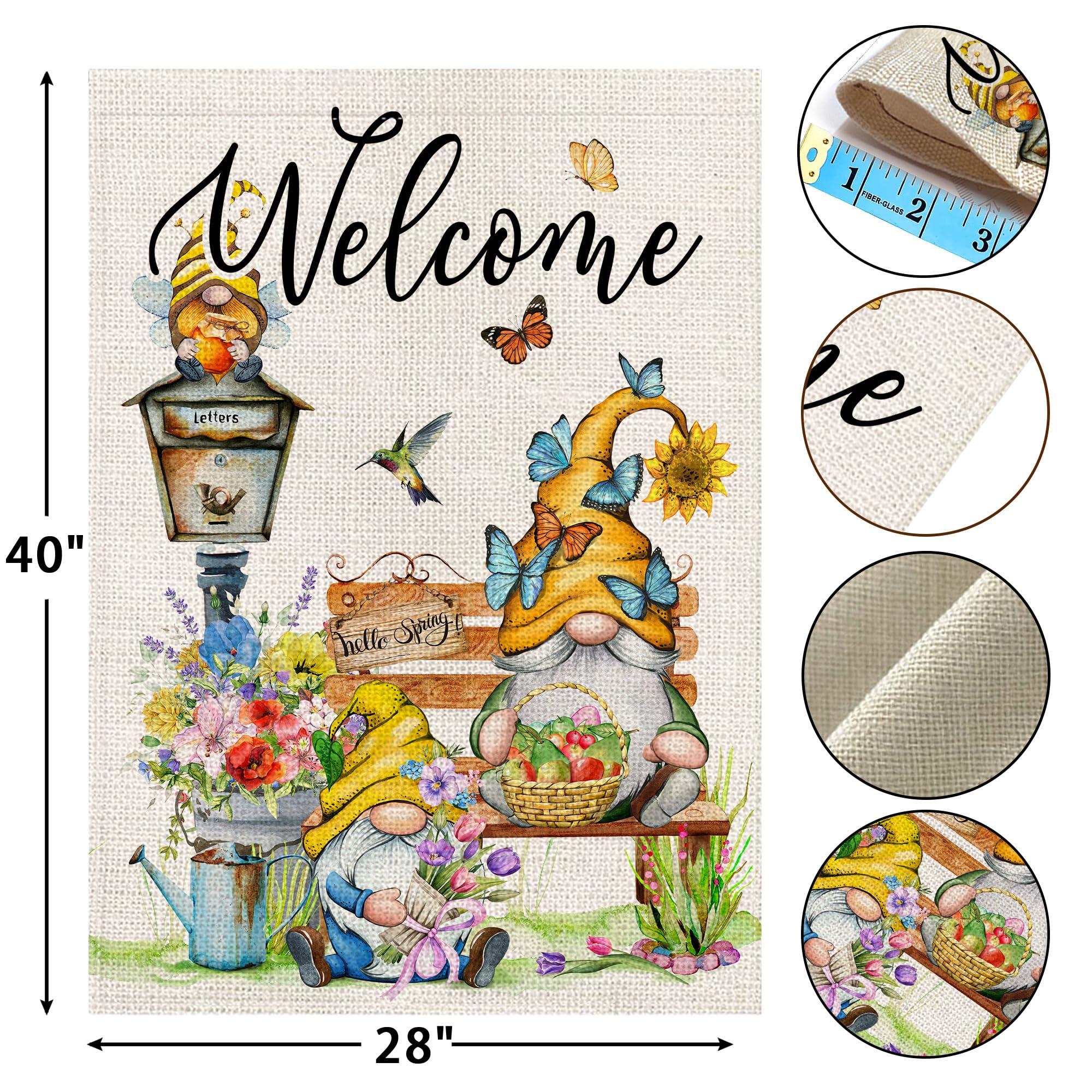 Bonsai Tree Welcome Yard Flag shows vivid floral motifs for cheerful garden scenes