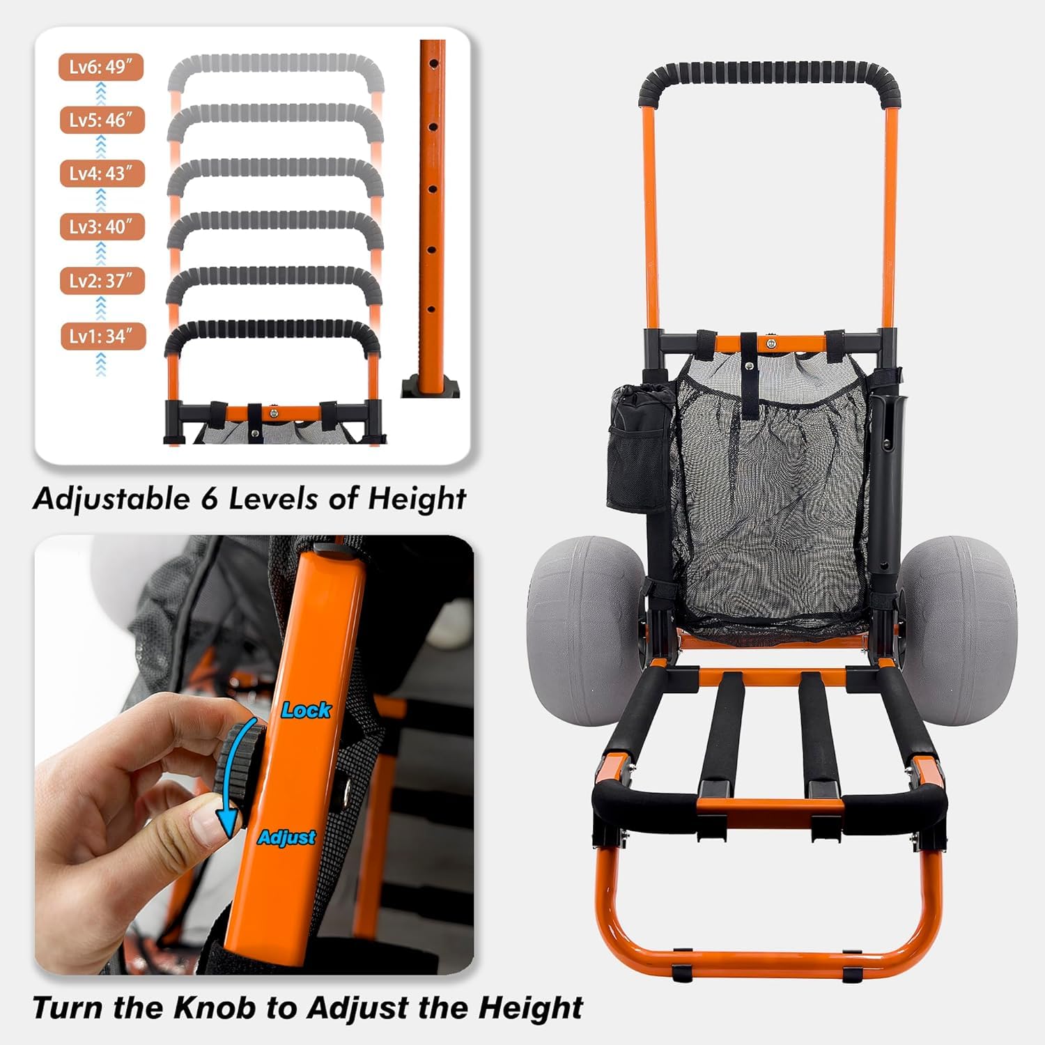 Bonsing Beach Trolley heavy-duty aluminum frame for outdoor use.
