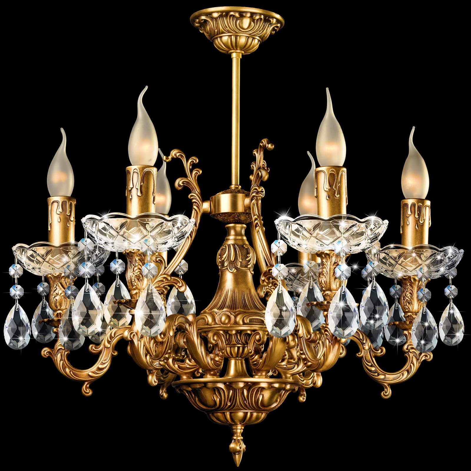Bonuci teardrop holes bobeche side view enhances candlelight aesthetics