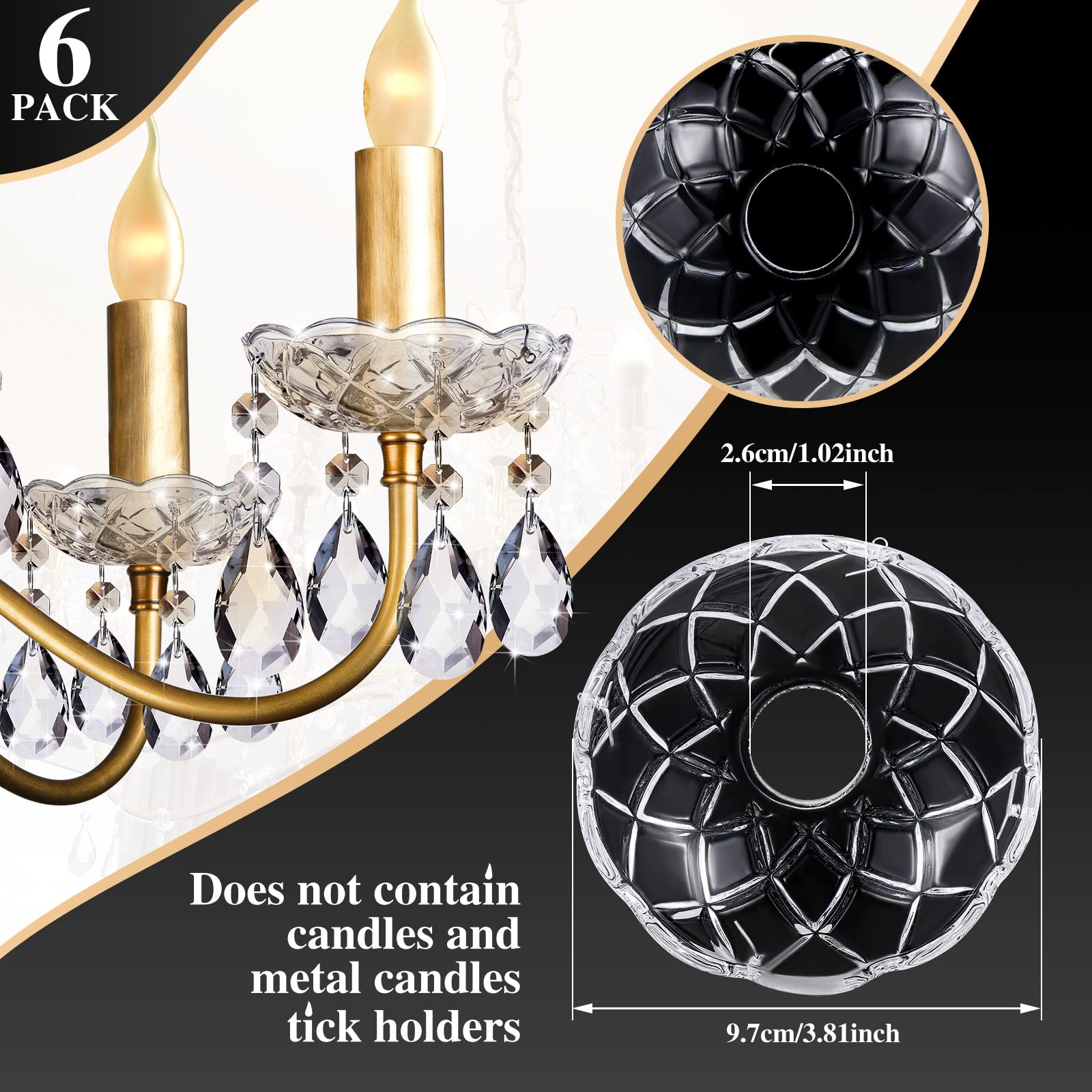 Bonuci clear crystal bobeche cup highlights chandelier reflections and ambiance