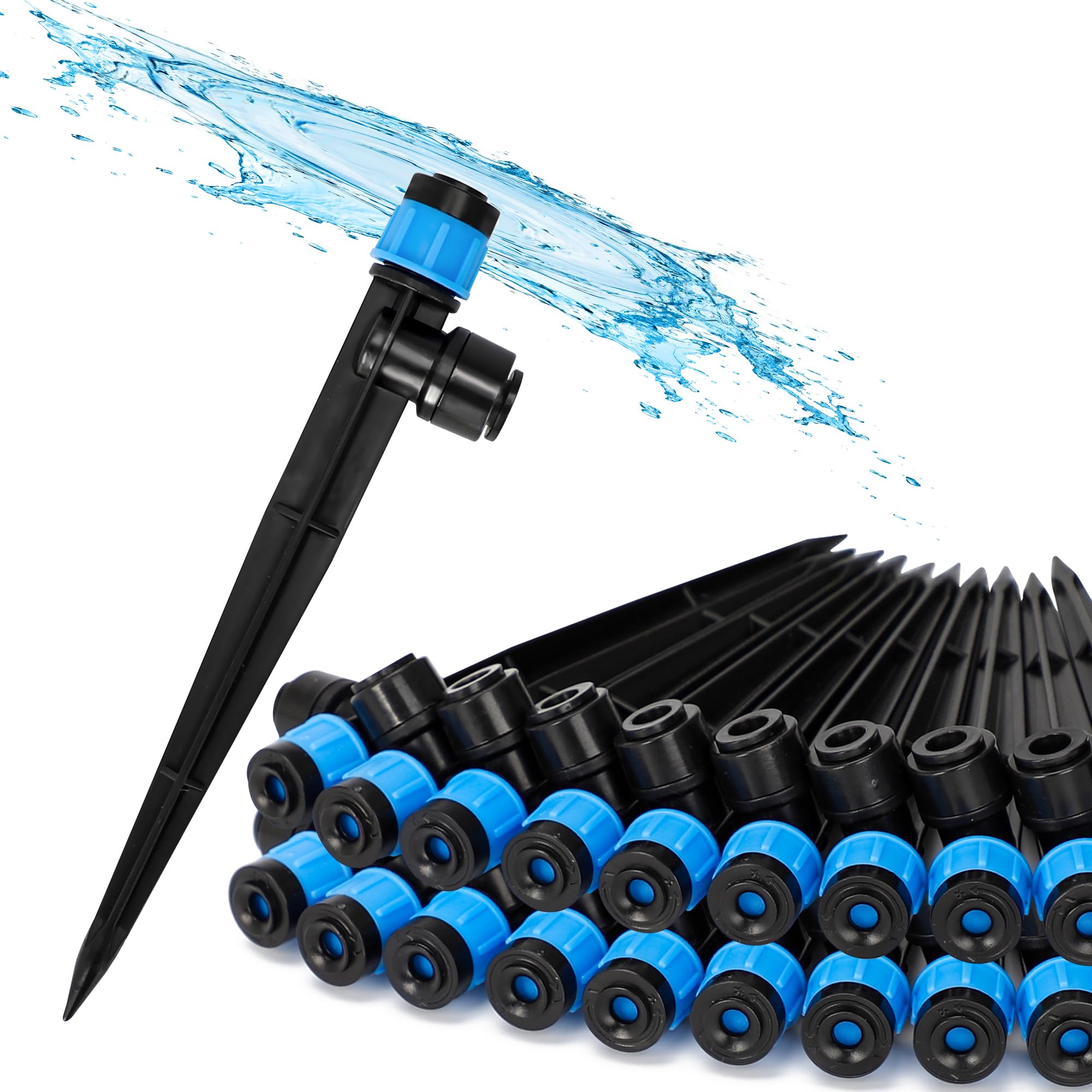 Bonviee 20-pack emitter-stake setup demonstrates easy tool-free installation