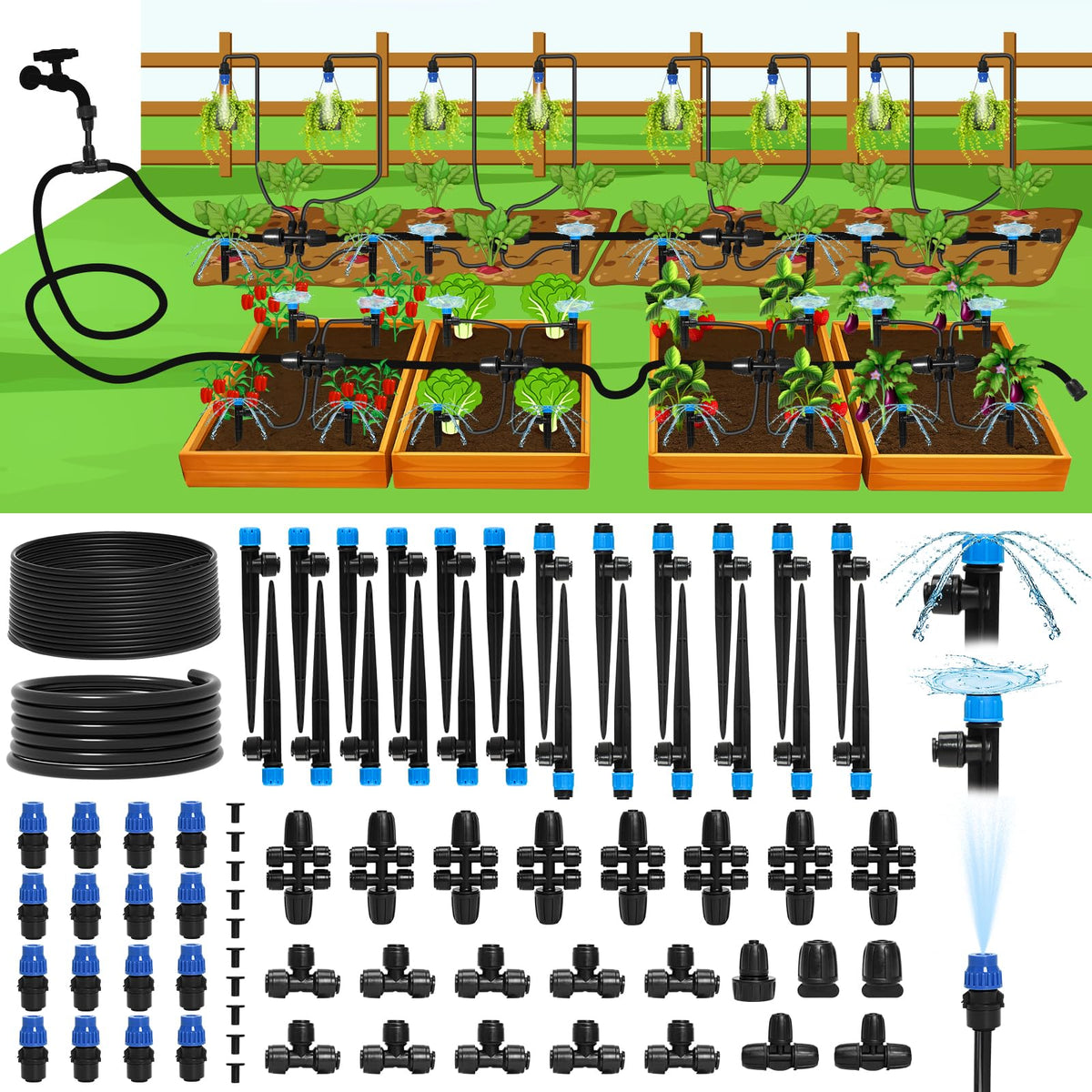 Bonviee 247ft mainline focuses on scalable irrigation for larger garden layouts.
