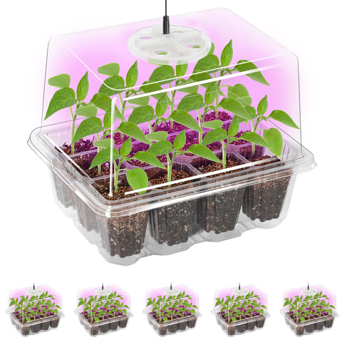Bonviee seed starter tray with grow light for efficient indoor germination