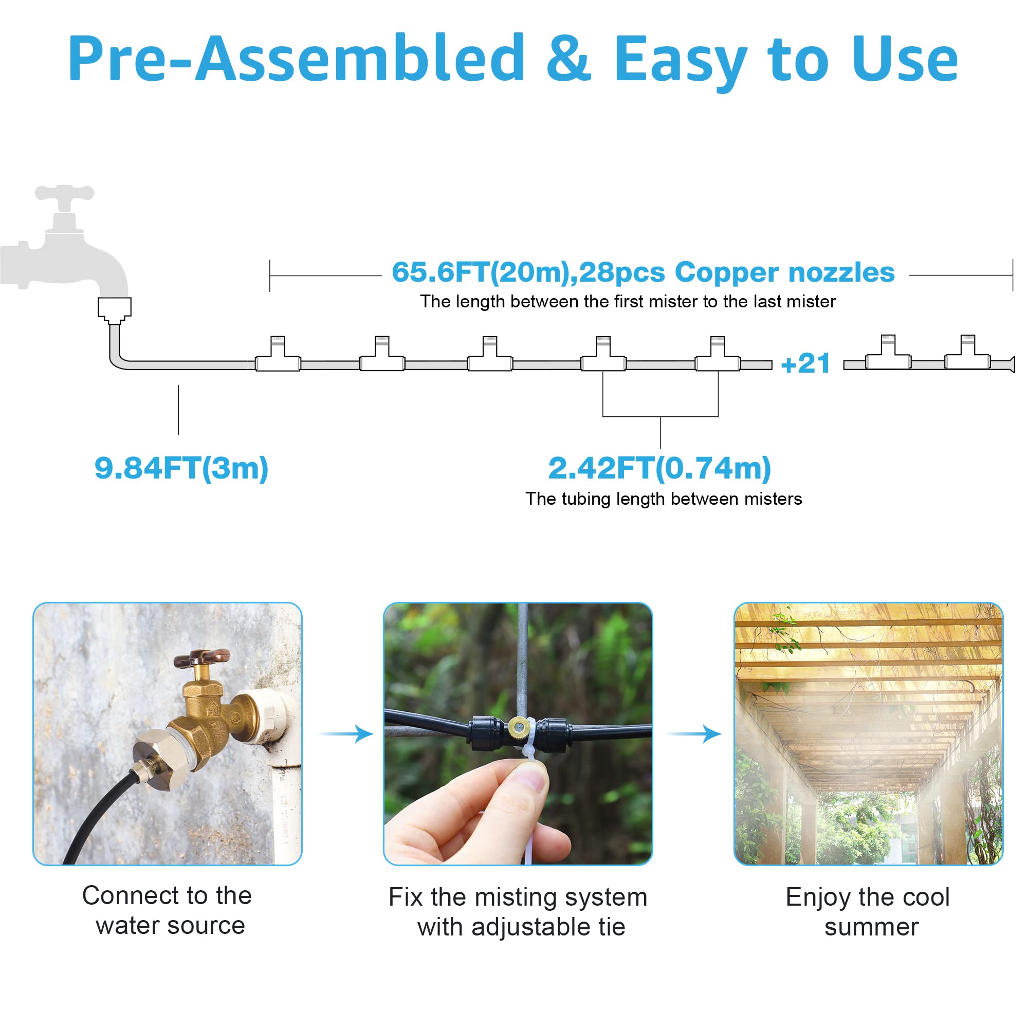 Bonviee brass nozzles closeup—durable spray for even cooling.
