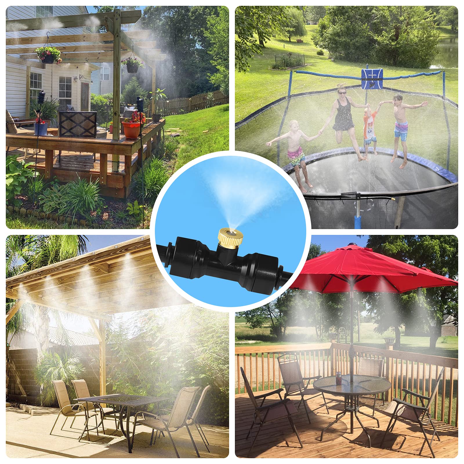 Bonviee DIY outdoor misting setup—customizable coverage for spaces.
