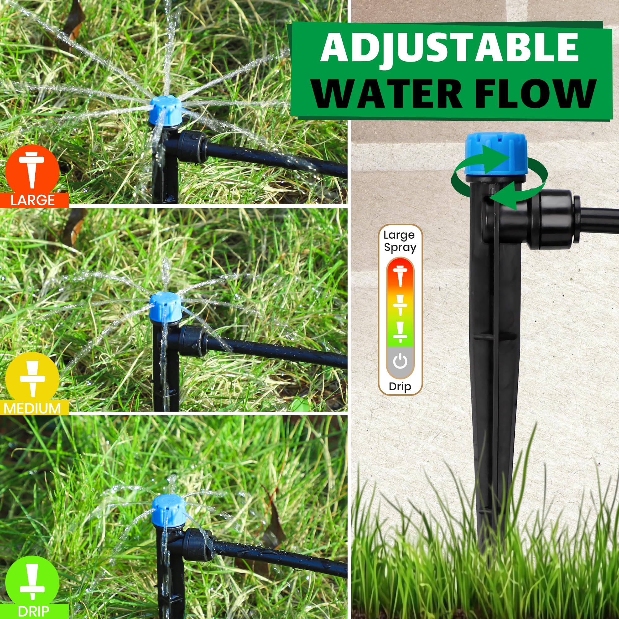 Bonviee durable ABS emitter tip withstands sun and soil for long-lasting use.