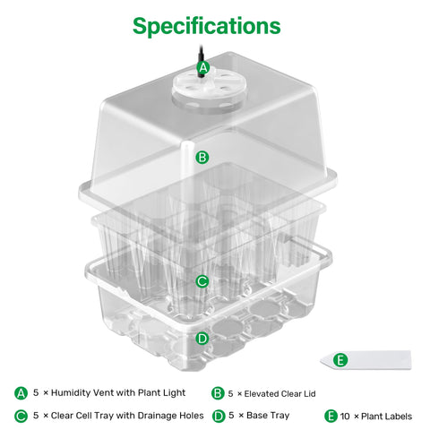 Bonviee elevated humidity dome provides space for larger seedlings