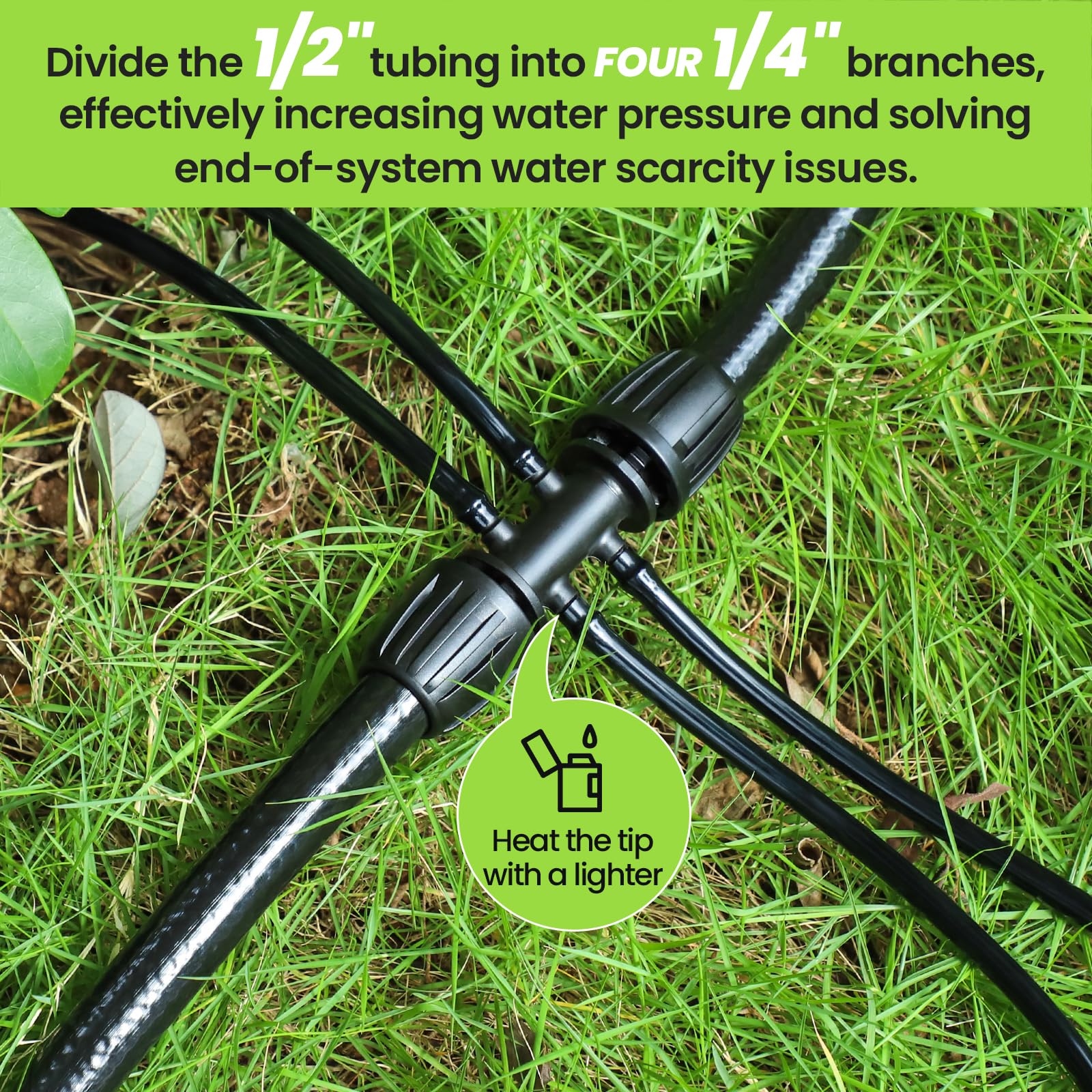 Bonviee irrigation system installation in a backyard garden.