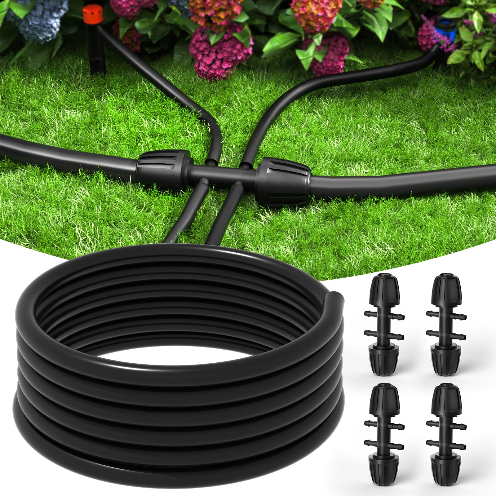 Bonviee half-inch tubing 50ft unrolled for flexible garden layout.