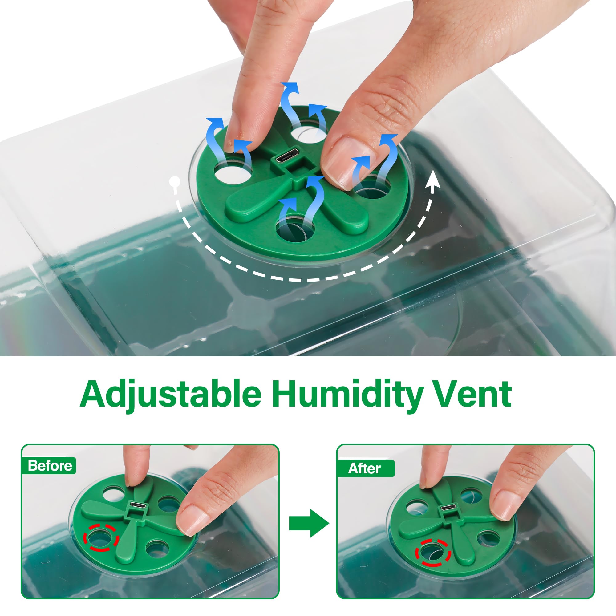 Bonviee elevated humidity domes help maintain steady moisture for germination