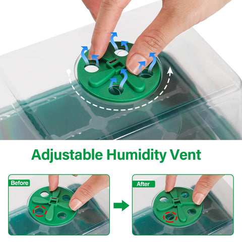 Bonviee elevated humidity domes help maintain steady moisture for germination