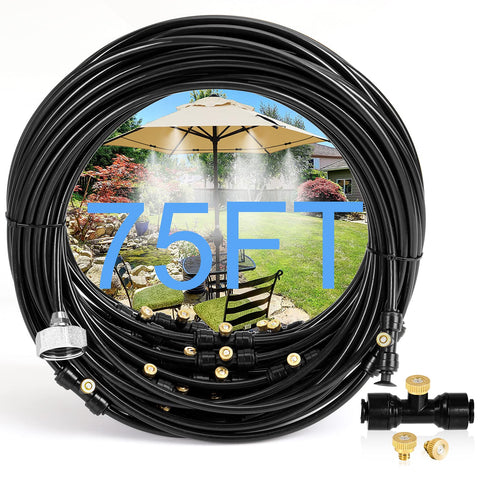 Bonviee misting system 75ft tubing cools large patios with refreshing mist.
