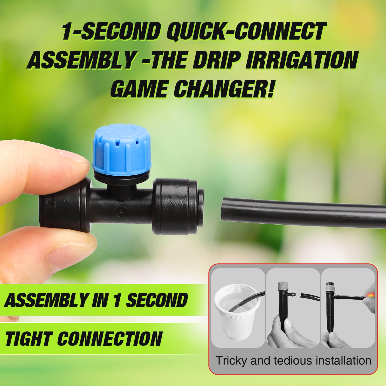 Bonviee push-fit seal ensuring no-leak fit with 1/4 inch tubing.