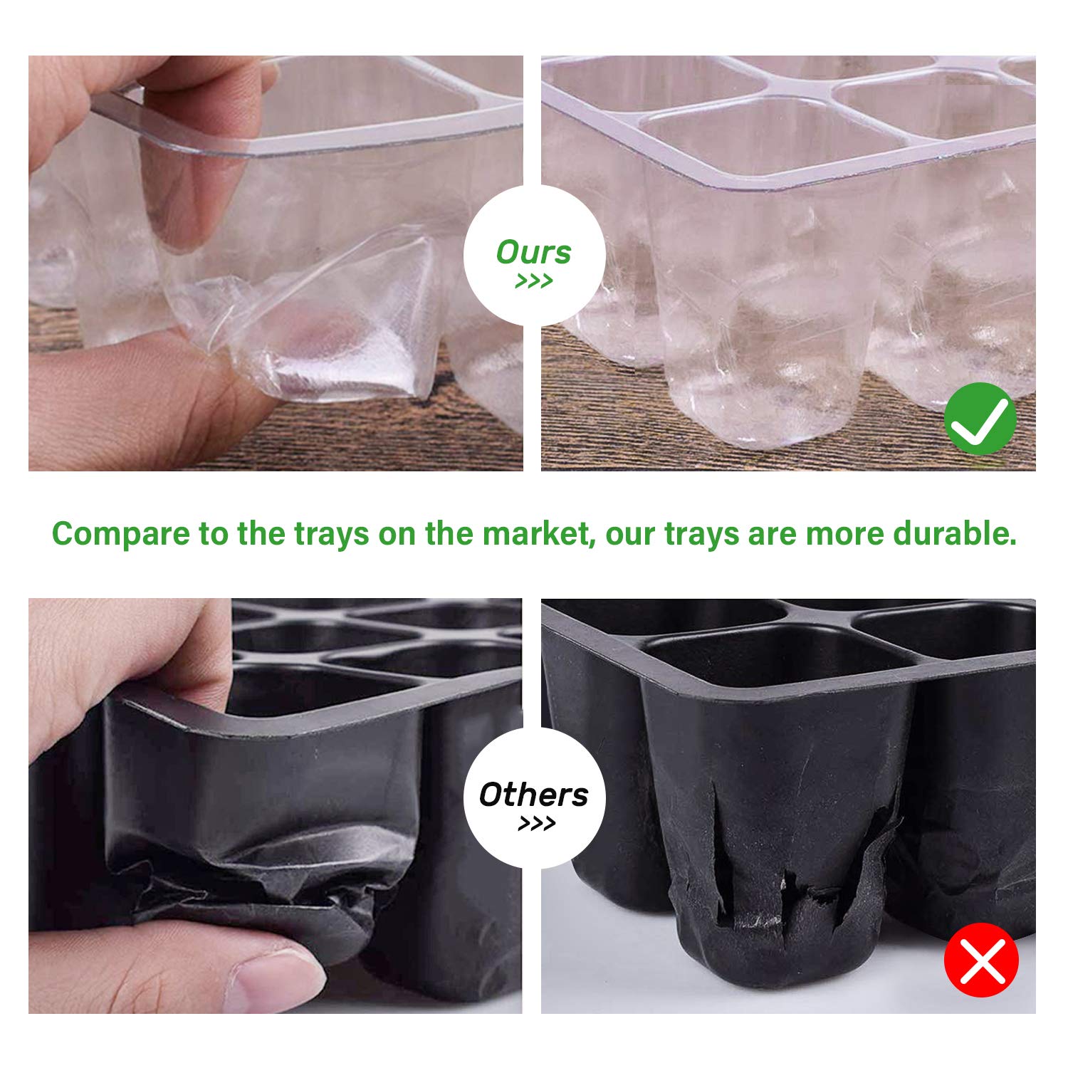 Bonviee reusable seed tray built from durable plastic for long-term use