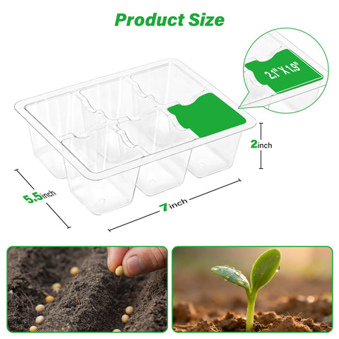 Bonviee seed starter tray top view highlighting clear cells for quick root checks.