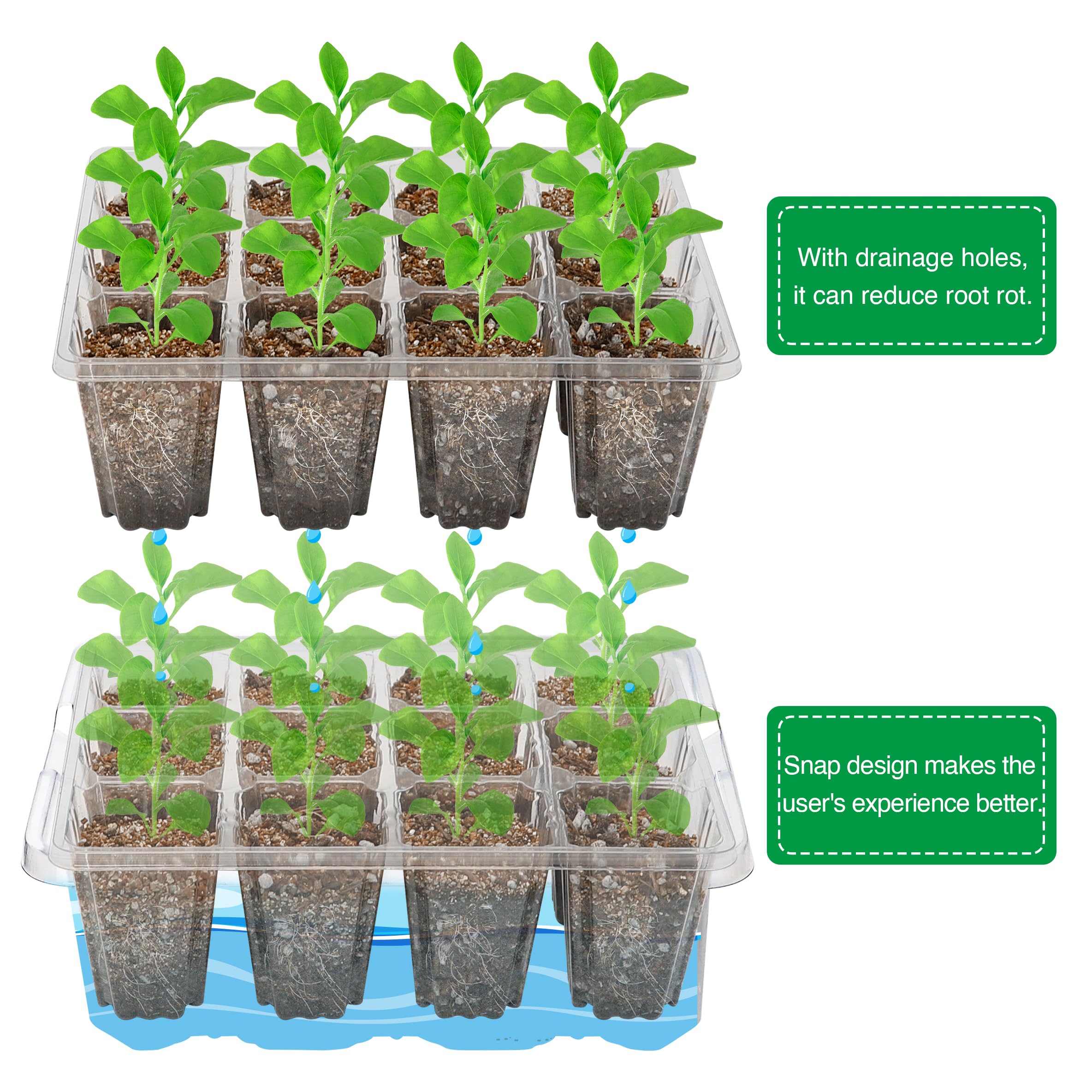 Bonviee seed starter tray works with heat mats and grow lights.