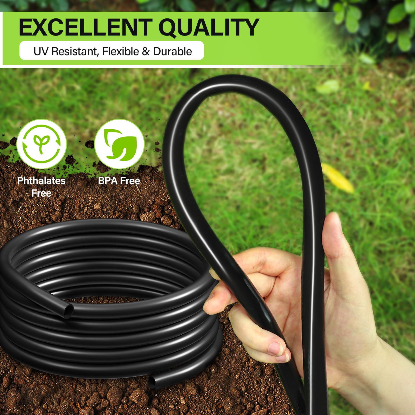 Bonviee spot-watering emitter setup targets individual plants with efficient moisture delivery