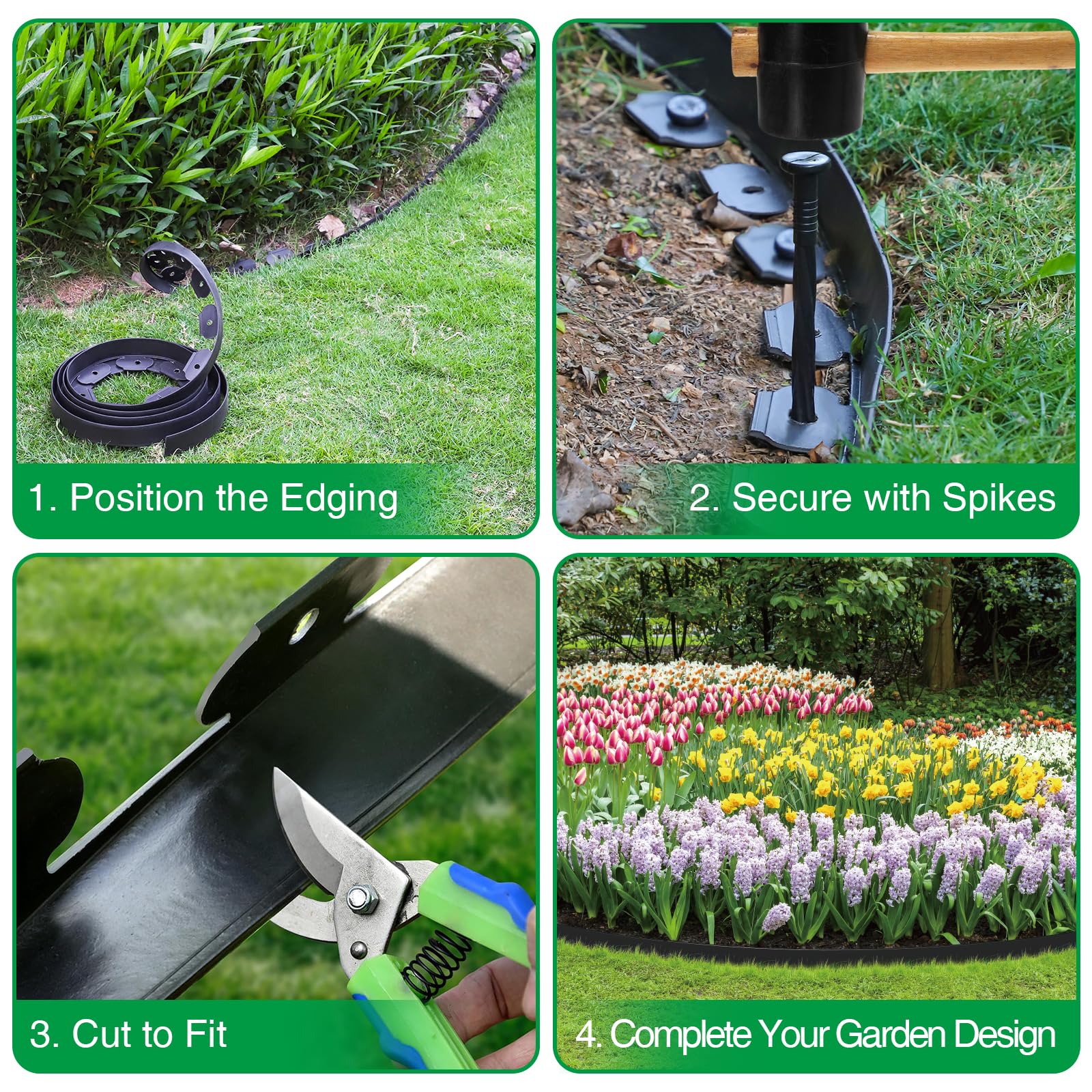 Bonviee weather-resistant edging withstands year-round outdoor use.