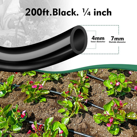 Bonviee weatherproof drip tubing in outdoor setting for year-round irrigation