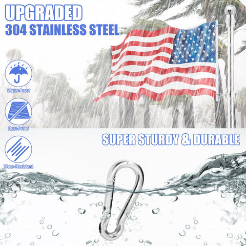 BONWIN 1.25-inch flagpole clip fits standard flag rings securely.
