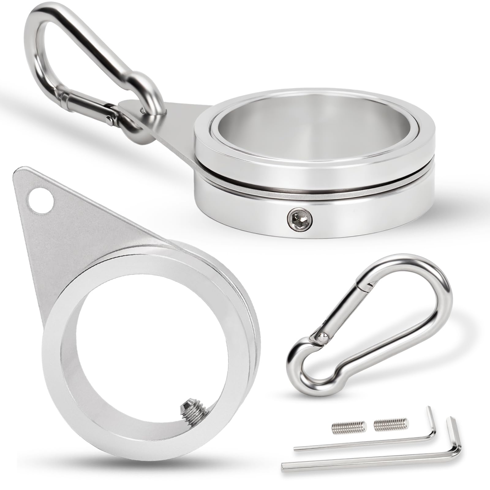 BONWIN 1-5inch flag pole ring closeup shows durable aluminum body.