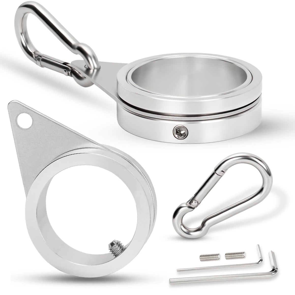 BONWIN 1-5inch flag pole ring closeup shows durable aluminum body.