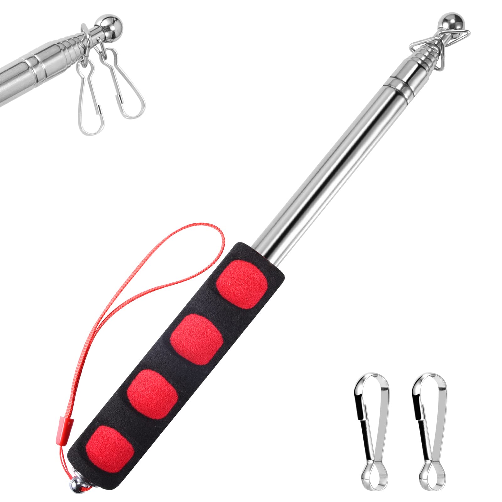 BONWIN 1.6m flagpole extended for banners and guides.
