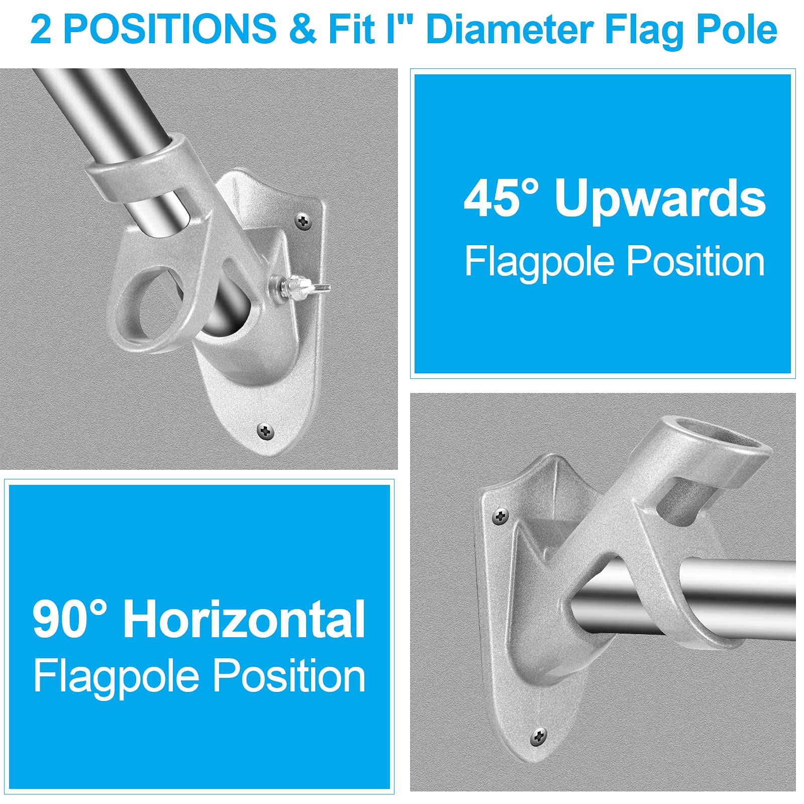 BONWIN 1-inch bracket designed for standard flagpoles.
