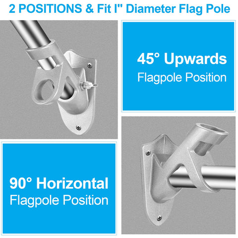 BONWIN 1-inch bracket designed for standard flagpoles.