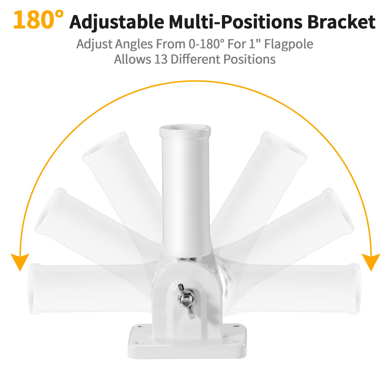 BONWIN 180-degree adjustable angle options enabling versatile flag positioning