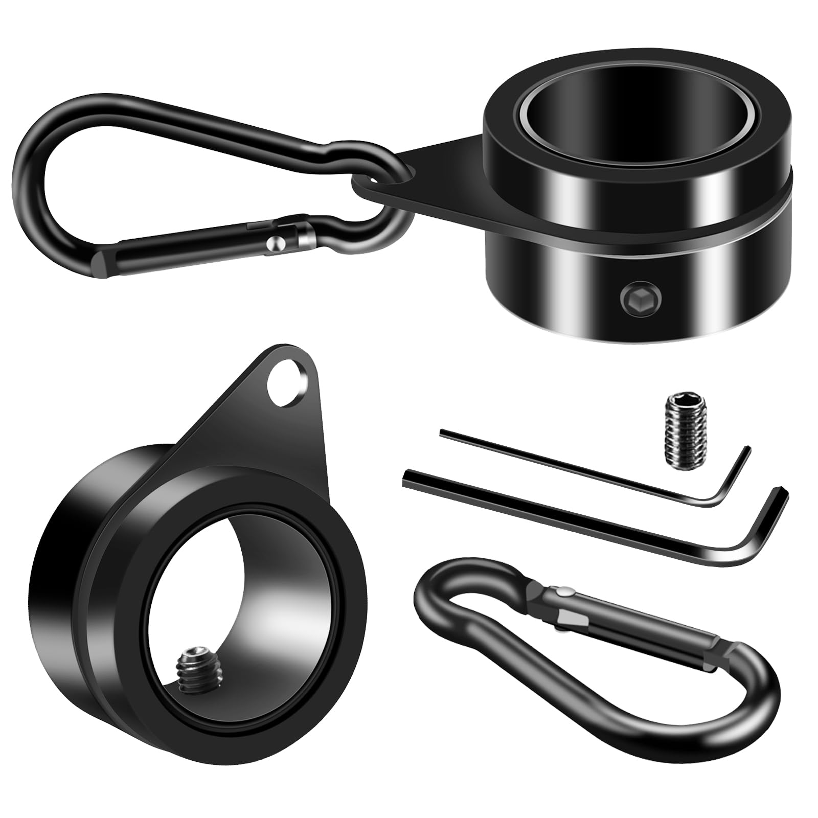 BONWIN 1in flag pole ring clip fits 0.75–1.02in poles with adjustable fit.