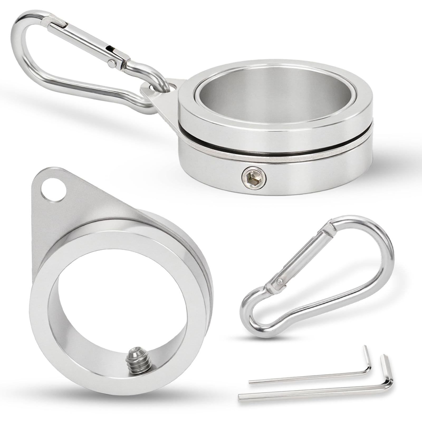 BONWIN 1inch flag pole rings assembly with adjustable fit for 0.75-1.02 in poles